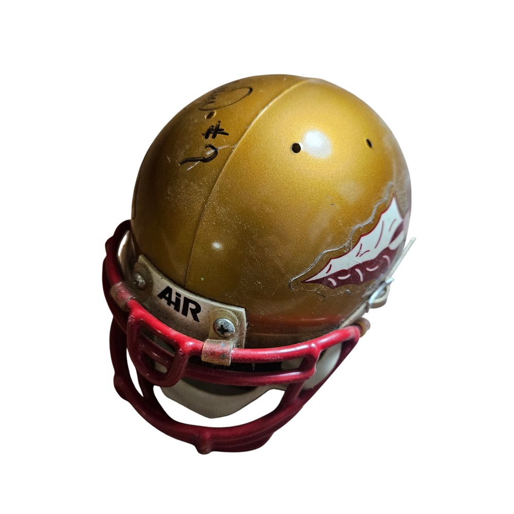 FSU‎ Florida State Seminoles Peter Warrick #9 Signed Schutt Mini Football Helmet